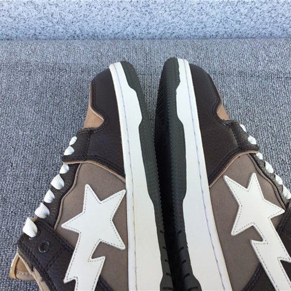 A Bathing Ape Bape SK8 Sta Brown Ivory Sneakers - Picture 2 of 10